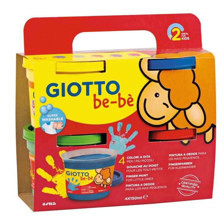 Pintura de dedos Giotto Be-Bè 150g 4 colores