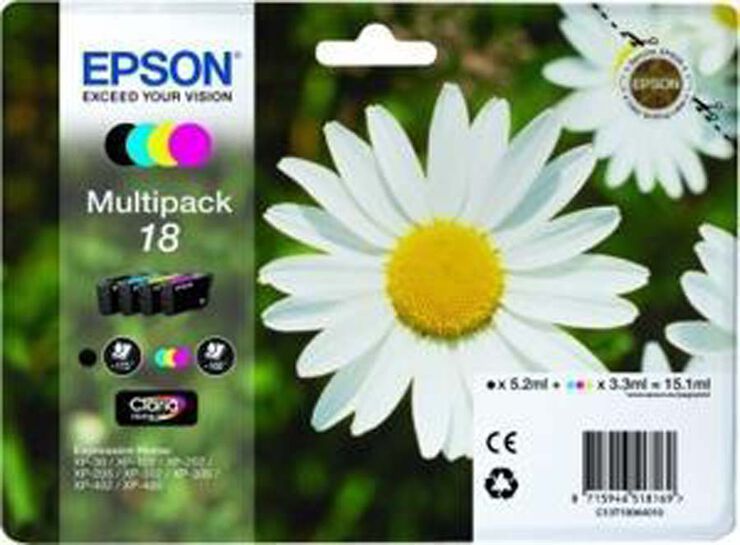 Cartucho original Epson Nº18 Multipack - C13T18064012