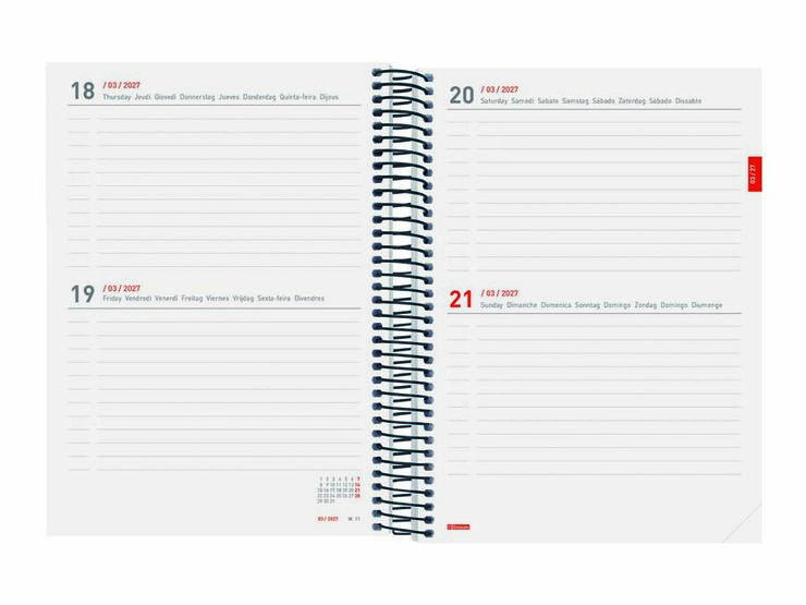 Agenda Finocam Esp.18M E10 2D/P Multiling&uuml;e 2026-27 Negro