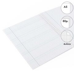 Libreta espiral Abacus A5 80 hojas 4x4mm lila