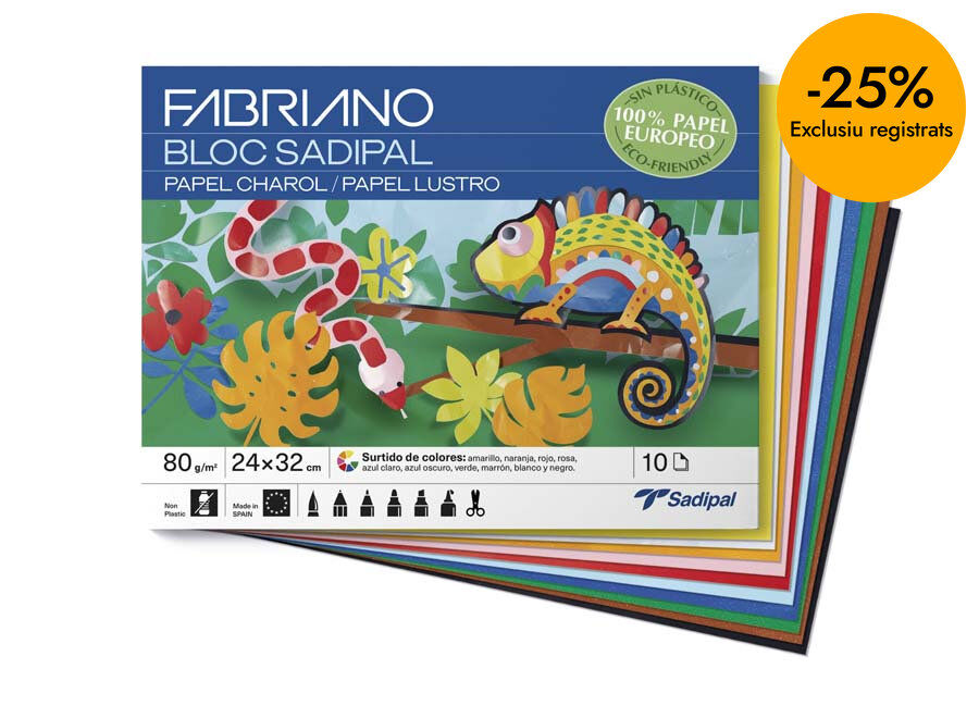 Bloc de Paper xarol Sadipal 24x32cm colors assortits 10 fulls