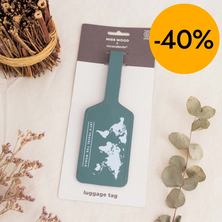 Etiqueta equipaje Miss Wood Vacavaliente verde