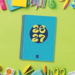 Agenda Escolar Finocam Cool 1/4 Sem/Vista Castellano 2026-27 Azul