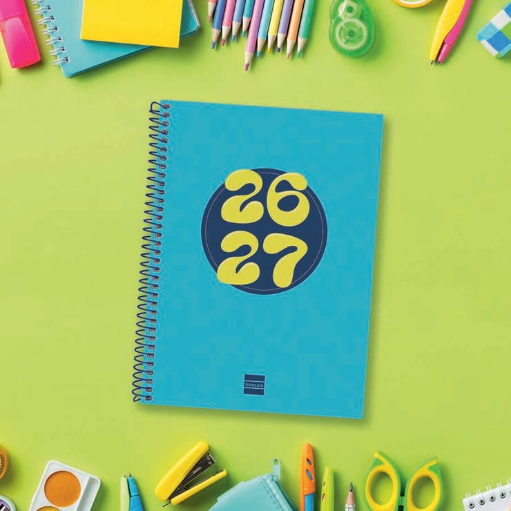 Agenda Escolar Finocam Cool 1/4 Sem/Vista Castellano 2026-27 Azul