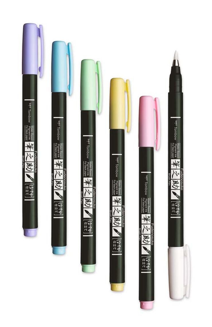 Rotuladores Tombow Fudenosuke pastel 6 colores