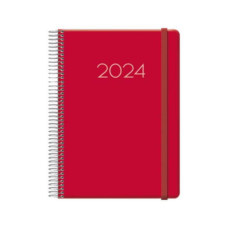 Agenda espiral Dohe Denver dia/pàg 2024 cas 15X21 Vermell