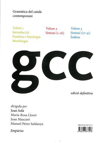 Gram&aacute;tica del Catal&agrave; contemporani (3 vol