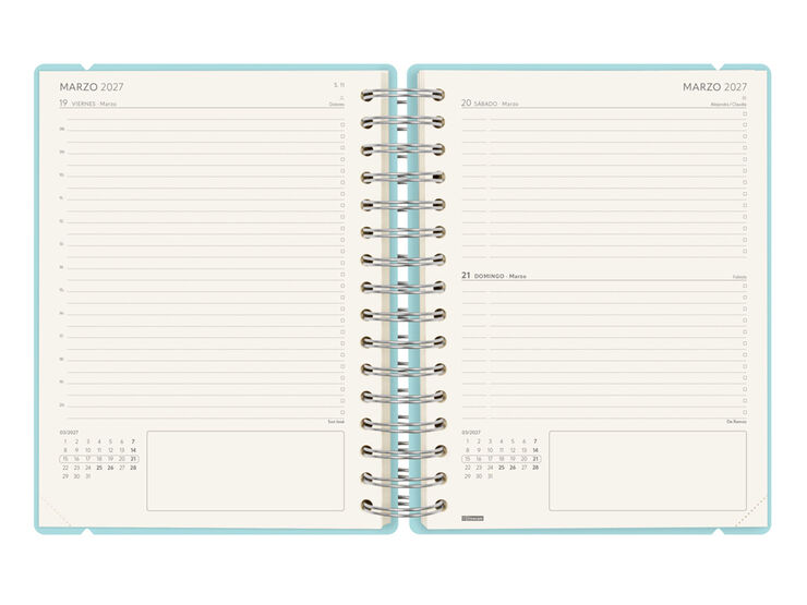 Agenda Finocam Haiku D&iacute;a P&aacute;gina 2027 Castellano Azul