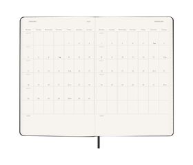 Agenda Moleskine 18 meses horizontal d&iacute;a/p&aacute;g L tapa dura negro
