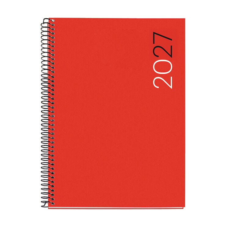 Agenda Miquelrius Especial Plus D&iacute;a P&aacute;gina Multiling&uuml;e City 2027 Rojo