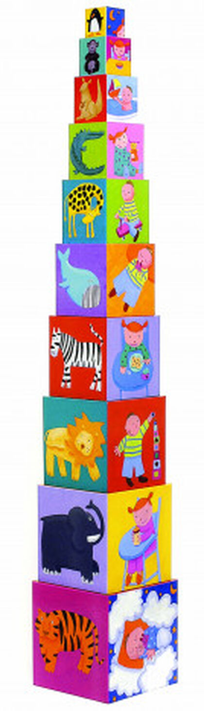 10 Cubos Apilables Divertidos Djeco 10 Cubos Apilables Divertidos Djeco