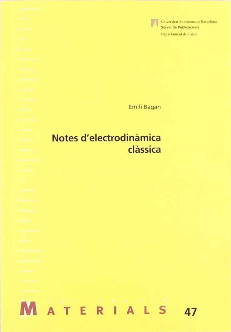 Notes d'electrodinàmica clàssica Notes d'electrodinàmica clàssica