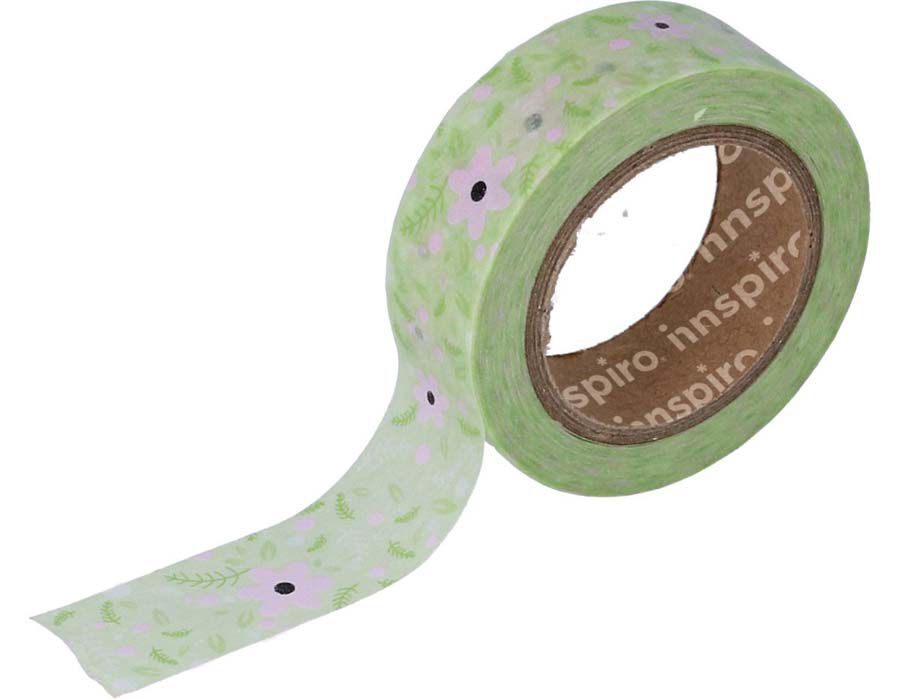 Cinta Washi Tape Innspiro Flores verde