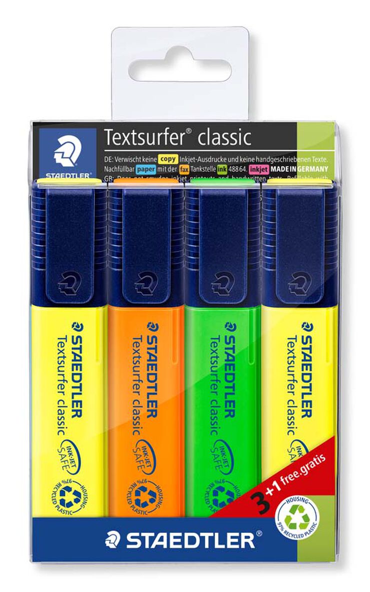 Marcadores fluorescente Staedtler 4 colores