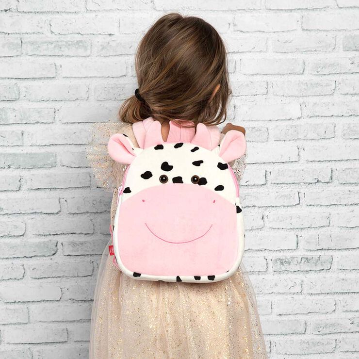 Mochila reversible con Peluche Vaca Perletti