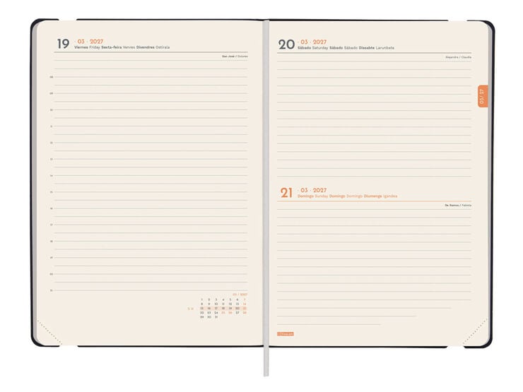 Agenda Finocam Flex Llisa Dia P&agrave;gina 2027 Castell&agrave; Negre