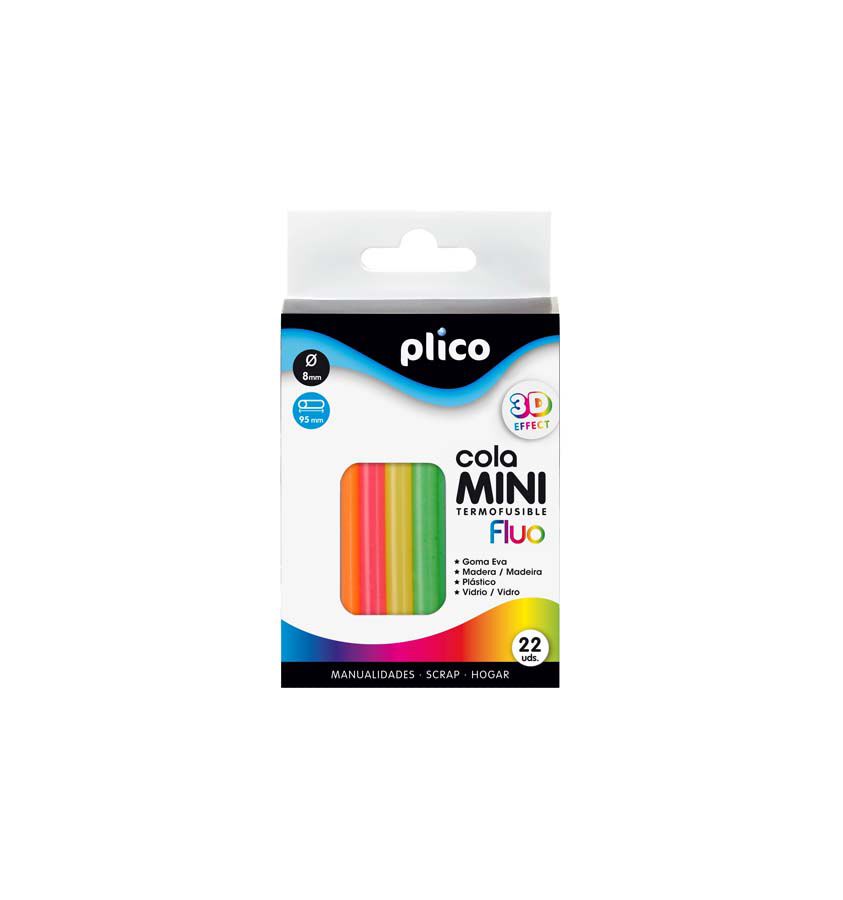 Barra de cola termofusible Plico Mini fluorescente 22u