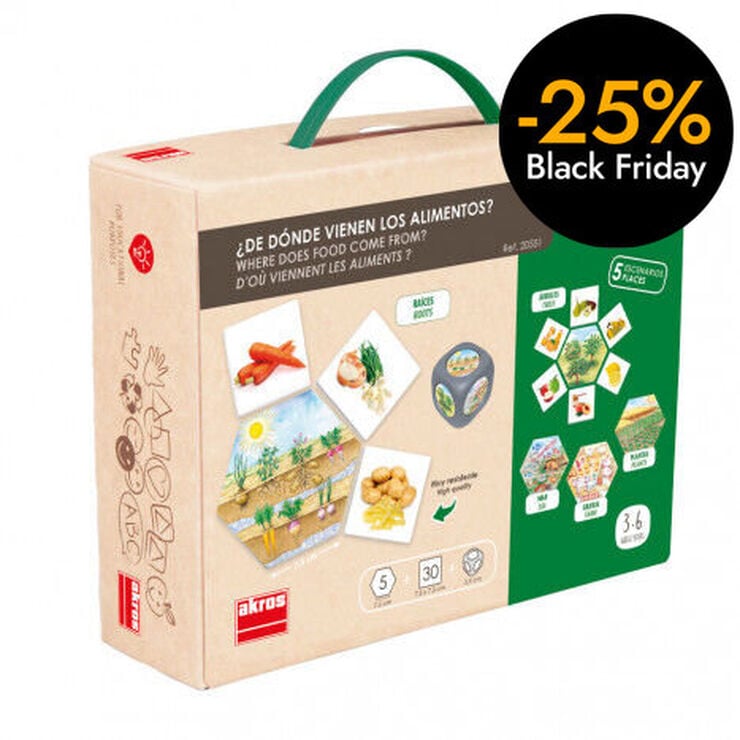 Joc d'associació Akros D'on venen els aliments?