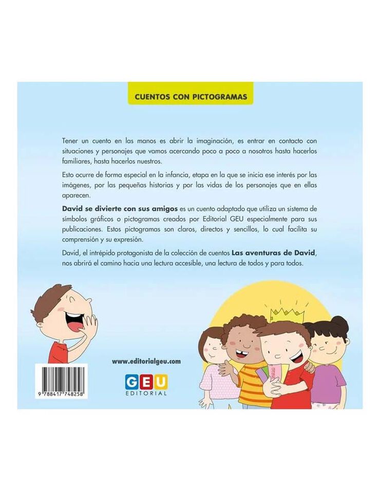 David se divierte con sus amigos · Cuento con pictogramas