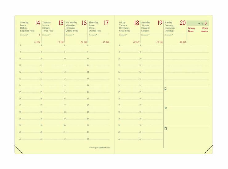 Agenda Quo Vadis Randonn&eacute;e Prestige Marlow 9x12 sem/vista cas 2026 azul