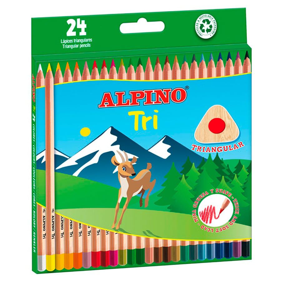 L&aacute;pices de colores Alpino Tri 24 colores