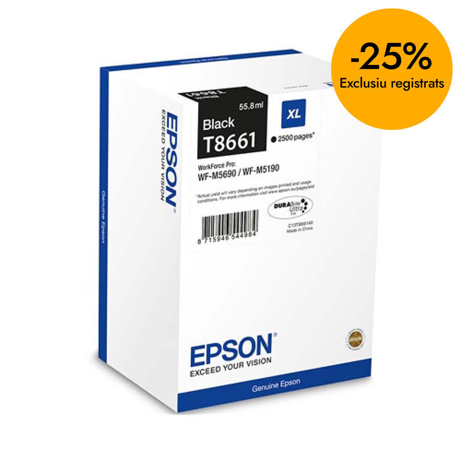 Cartutx original Epson T8661 XL negre - C13T866140