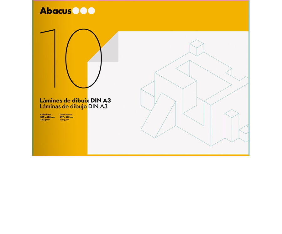 L&agrave;mines de dibuix amb requadre A3 Abacus 10 fulls