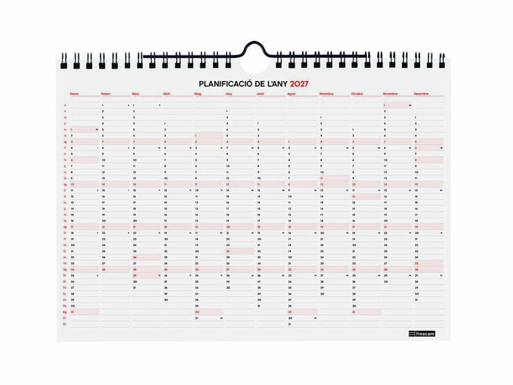 Calendario Pared Finocam 16M 21x15cm Catal&aacute;n 2026-27