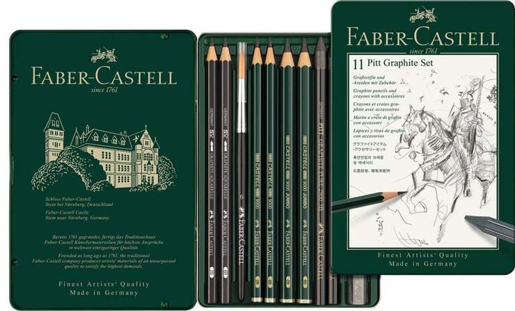 Carbonet Faber-Castell Pitt grafit 11u - estoig metall