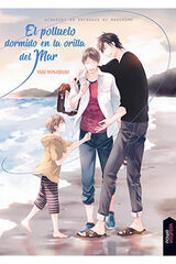 El polluelo dormido en la orilla del mar