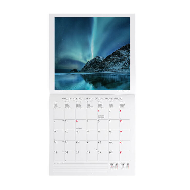 Calendario Legami 30x29 Pared Planet Earth Multiling&uuml;e 2027