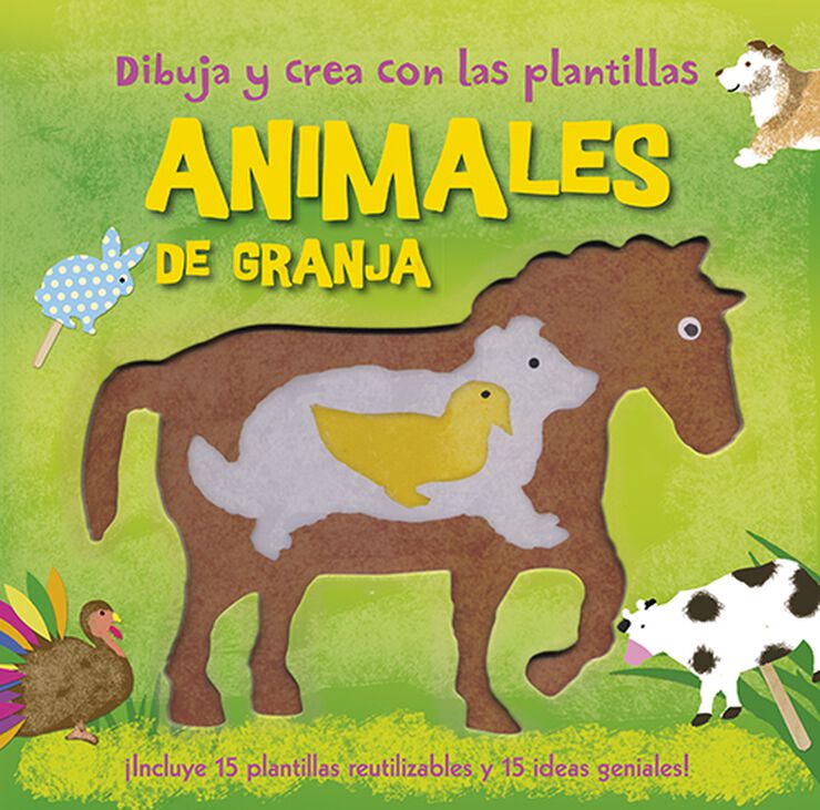 Dibuja y crea con las plantillas Animales de granja