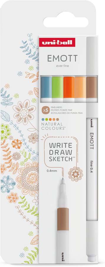 Rotuladores Emott Uni-Ball Emott 5 colores Natural