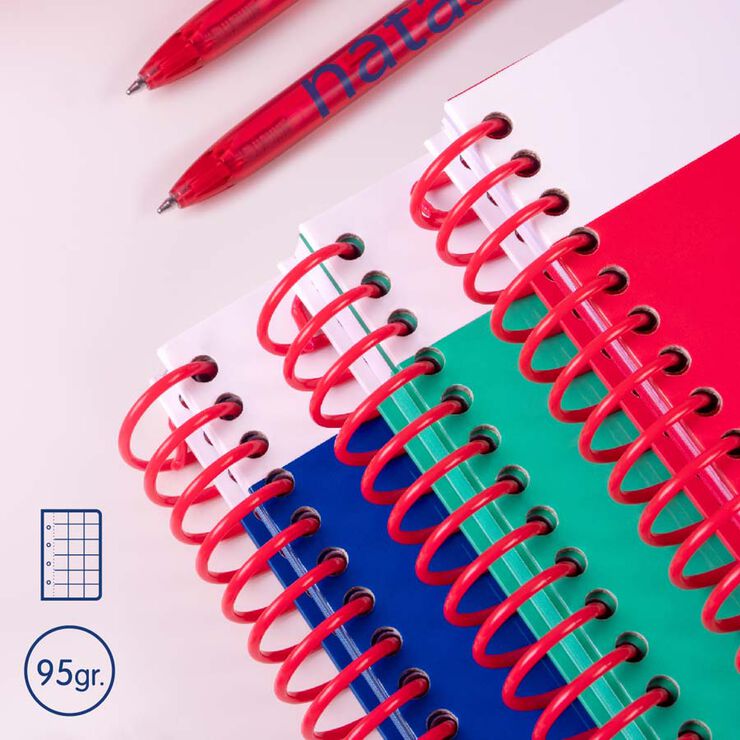 Libreta A5 espiral 80 hojas 5x5mm Milan Nata 624 azul