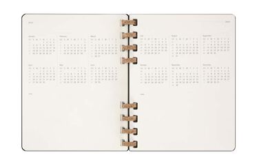 Agenda espiral Moleskine Life Planner 12m sem/vista 2025 XL negro