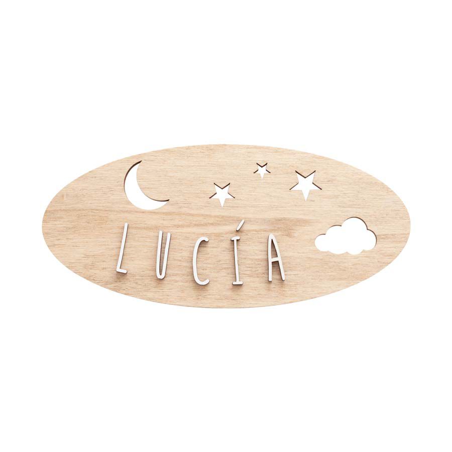Placa decorativa personalizable Luna kraft
