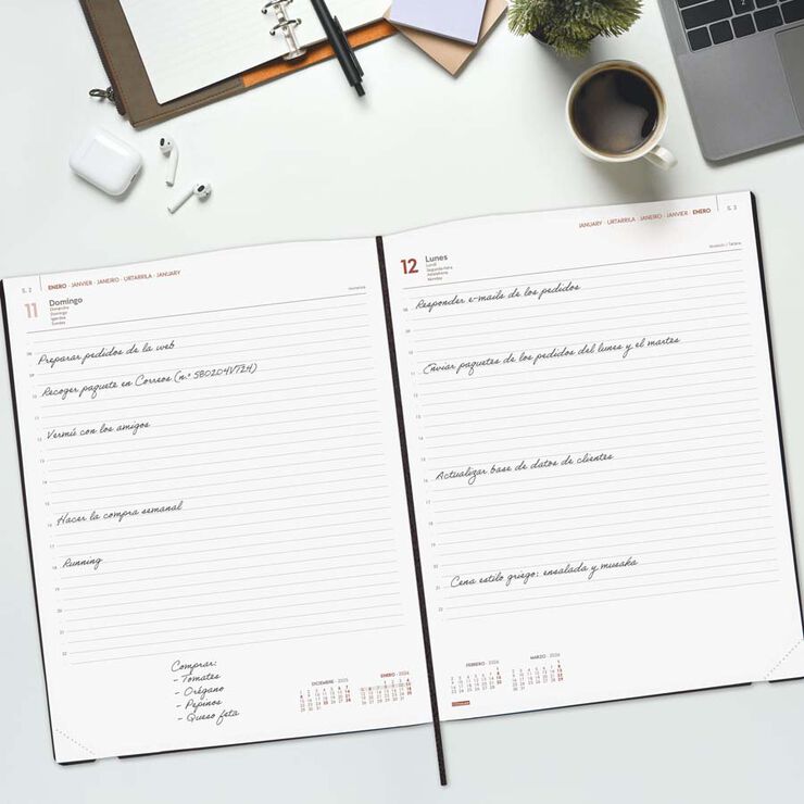 Agenda Finocam Mara Y12 día/pág cas 2026 negro