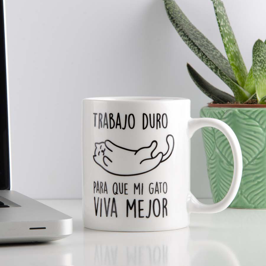 Taza ''Trabajo duro'' blanco