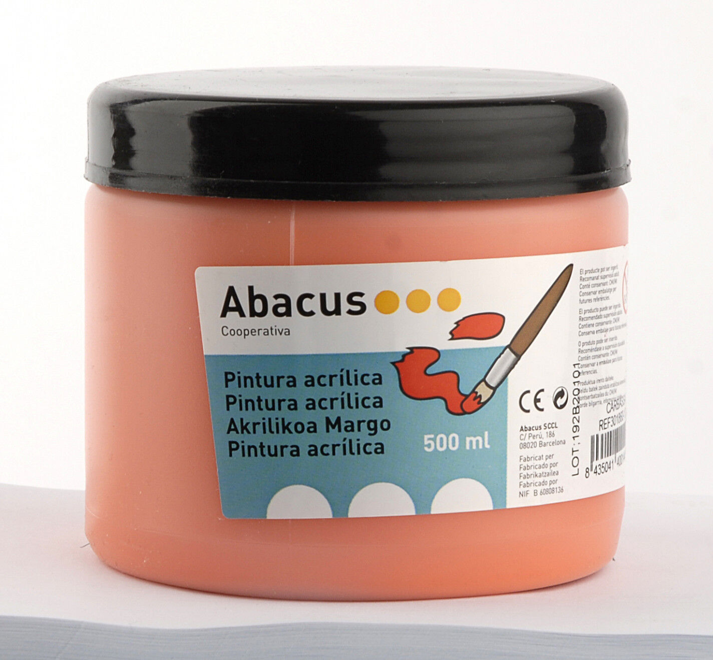 Pintura acr&iacute;lica Abacus 500ml taronja