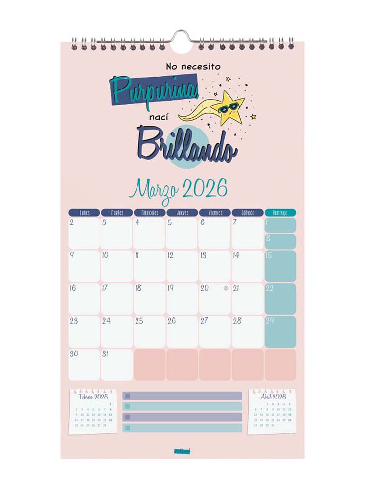 Calendario pared Finocam Talkual Basic 2026 castellano