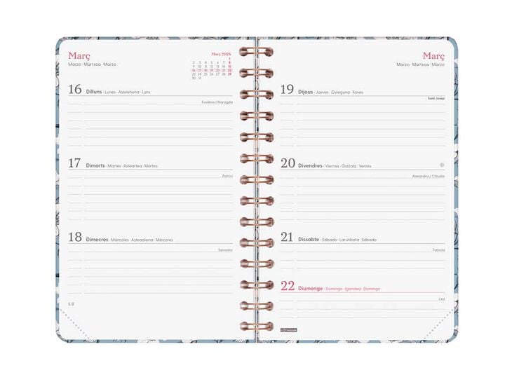 Agenda Finocam You E5 sem/vista horizontal cat 2026 Cotton