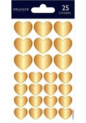 Pegatinas Draeger Corazones dorados 29u
