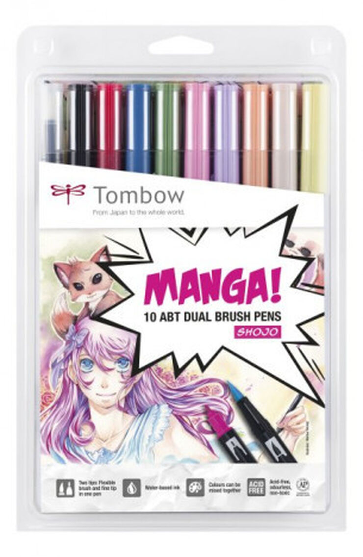 Retoladors ABT Tombow Manga 2 10 colors