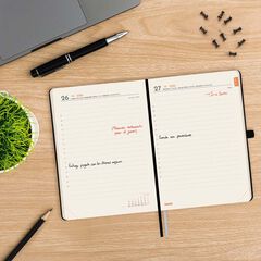 Agenda Finocam Textura M4 día/pág cas 2026 negro