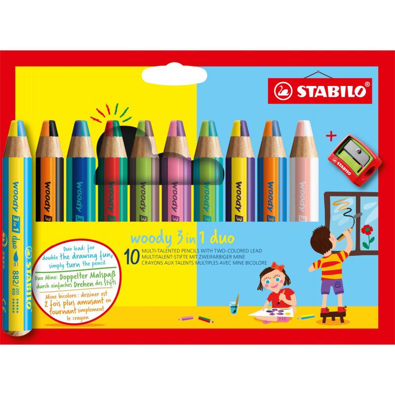 Llapis Stabilo Woody 3 en 1 Duo 10 colors