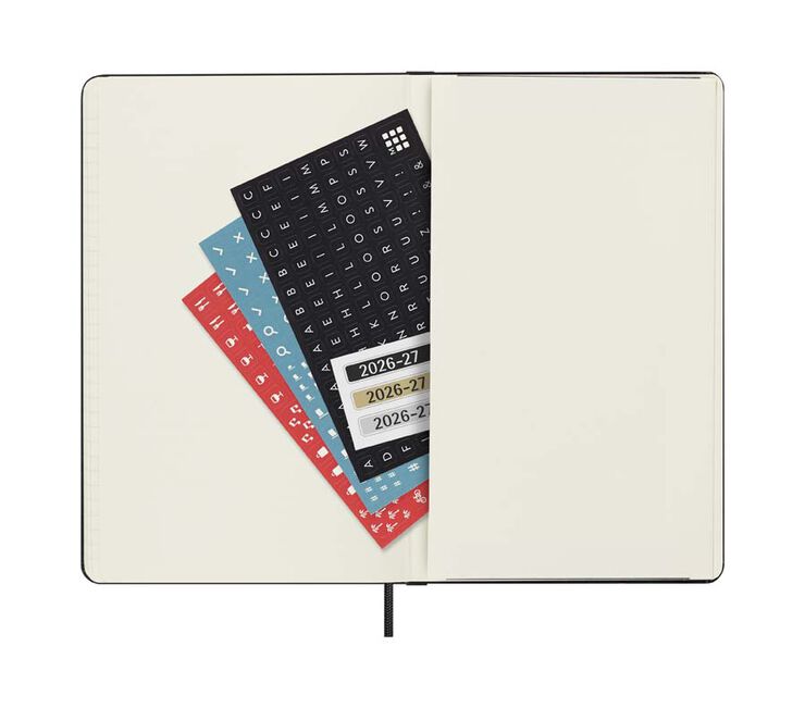 Agenda Moleskine 18 meses horizontal d&iacute;a/p&aacute;g L tapa dura negro