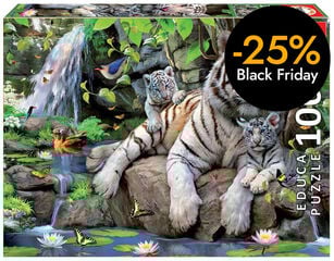 Puzle 1000 piezas tigres blancos de Bengala