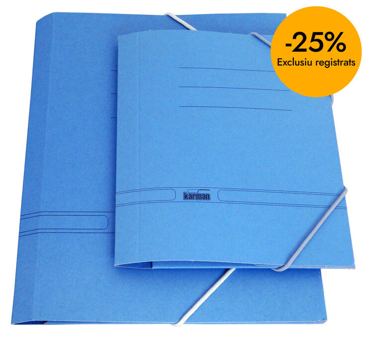 Carpeta de cart&oacute;n con gomas A5 Montichelvo azul