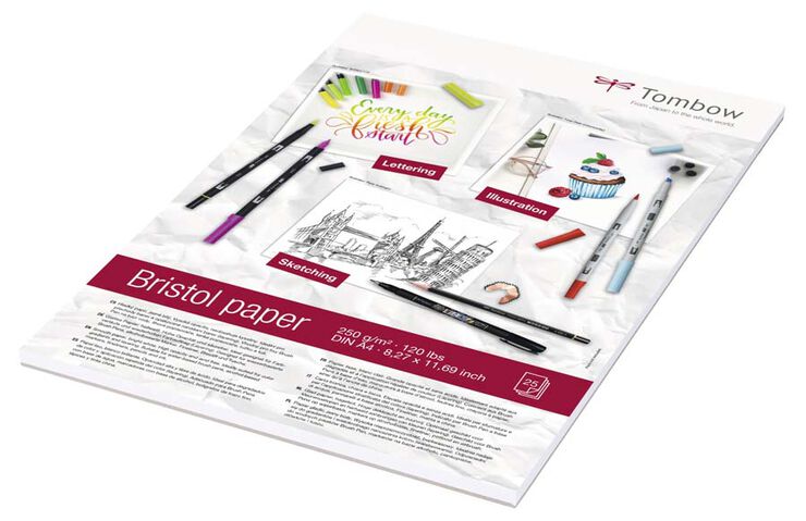 Bloc papel Bristol Lettering Tombow A4 250g 25 hojas