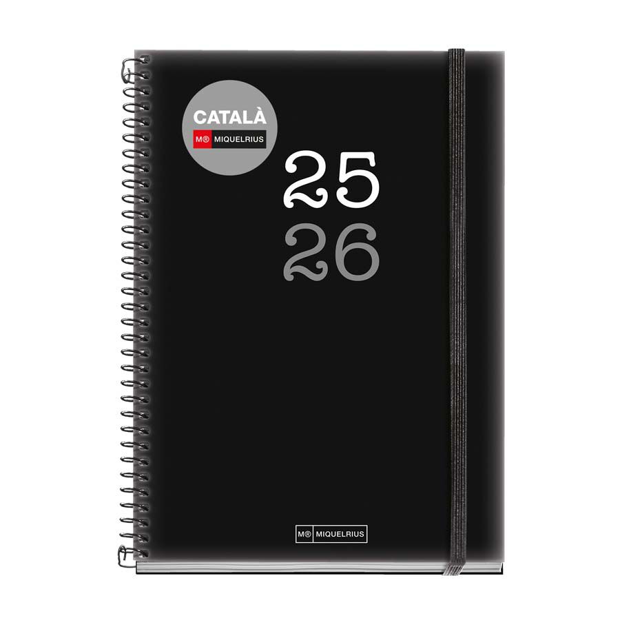 Agenda escolar Miquelrius Plus sem/vista cat 2025-26 negro